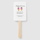 Happy Icecream add name website social media  ハンドファン (裏面)
