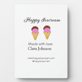 Happy Icecream add name website social media  フォトプラーク