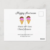 Happy Icecream add name website social media  ポストカード (裏面)
