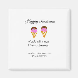 Happy Icecream add name website social media  マグネット