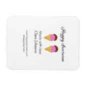 Happy Icecream add name website social media マグネット (横)