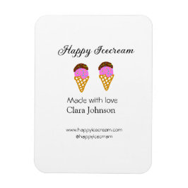 Happy Icecream add name website social media  マグネット