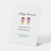 Happy Icecream add name website social media  台座サイン (正面)