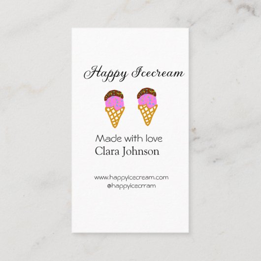 Happy Icecream add name website social media  名刺 (裏面)