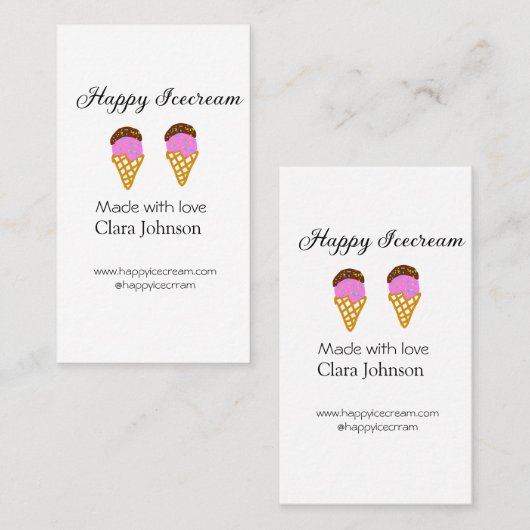 Happy Icecream add name website social media  名刺 (正面/裏面)