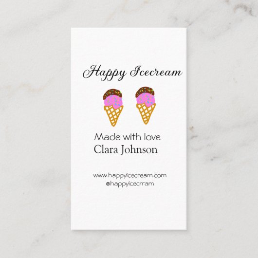 Happy Icecream add name website social media  名刺 (正面)