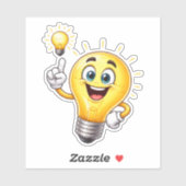 Happy Idea Light Bulb Custom-Cut Vinyl Sticker シール (シート)