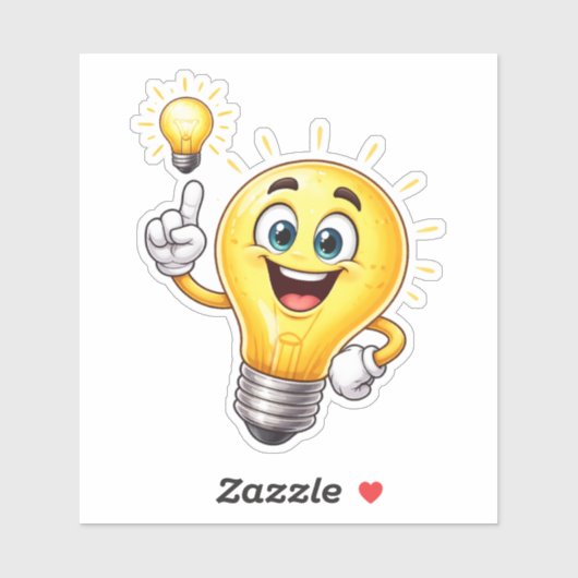 Happy Idea Light Bulb Custom-Cut Vinyl Sticker シール (シート)