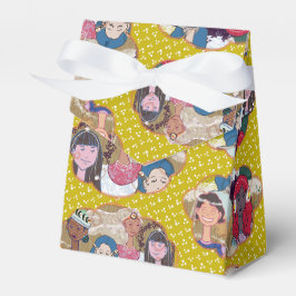 Happy Illustrated Gift Favor Box フェイバーボックス