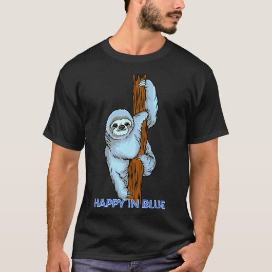 Happy In Blue Sloth ぶら下がった's Tシャツ (正面)