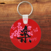 Happy in Kanji Keychain キーホルダー (正面)
