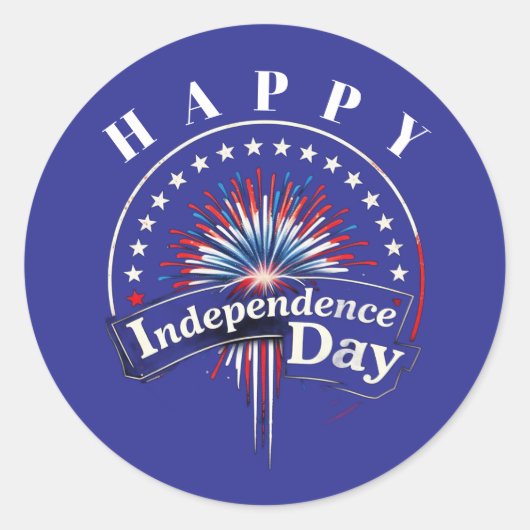 「HAPPY INDEPENDENCE DAY」花火大会とスター ラウンドシール (正面)