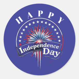 「HAPPY INDEPENDENCE DAY」花火大会とスター ラウンドシール