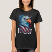 Happy Independence Day 4th July Patriot Eagle Amer Tシャツ (正面)
