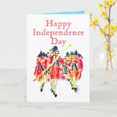 Happy Independence Day Fifes and Drums カード (黄色い花)