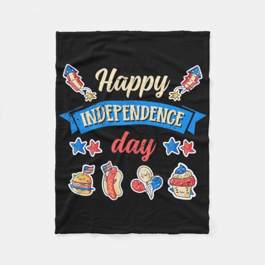 Happy Independence Day - Independence 4Of 7月 フリースブランケット (正面)