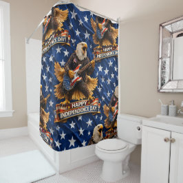 Happy Independence Day shower curtain description シャワーカーテン