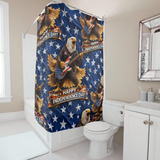 Happy Independence Day shower curtain description シャワーカーテン (インサイチュ)