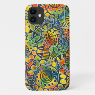 Happy iPhoneアクリル絵を描手円モダン iPhone 11 ケース