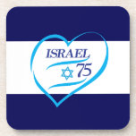 Happy Israel Independence Day Anniversary 75 コースター<br><div class="desc">Happy Israel Independence Day Blue Star of David, Israeli flag white and blue color. 75 Anniversary. Hand Drawn. Jewish Holiday. Memorial Day. 2023 Anniversary Israel. Israel Happy 75th Birthday greeting ctext. Celebrate, Tel Aviv Event, Jerusalem Party Festival Decoration. "Yom Haatzmaut" in Hebrew/ Home & Living > Kitchen & Dining >...</div>