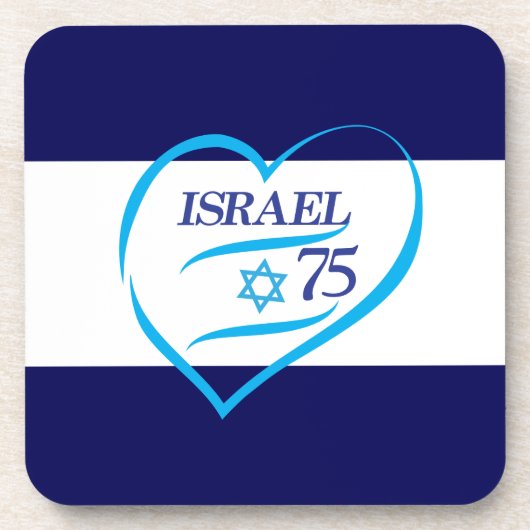 Happy Israel Independence Day Anniversary 75 コースター (正面)