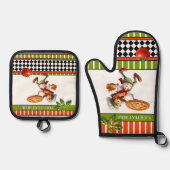 Happy Italian Pizza Baker 鍋つかみ&鍋敷きセット (正面)