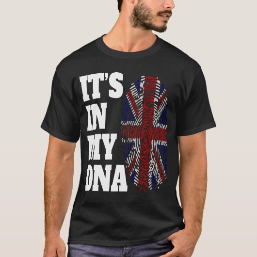 Happy It'S My DNA Flag England UK British Tシャツ (正面)