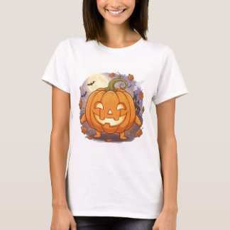 Happy Jack-O'-Lantern Cartoon Pumpkin Tシャツ