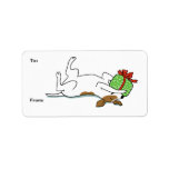 Happy Jack Russell Terrier Christmas To And From ラベル<br><div class="desc">ハッピージャック・ラッセル・テリアー漫画の犬の接着ギフトラベル。すべての休日の贈り物のためのラベルに&からカワイイ。ジャック・ラッセル愛好家のためのより多くのクリスマス製品のためのジェンのドードル世界を訪問。</div>