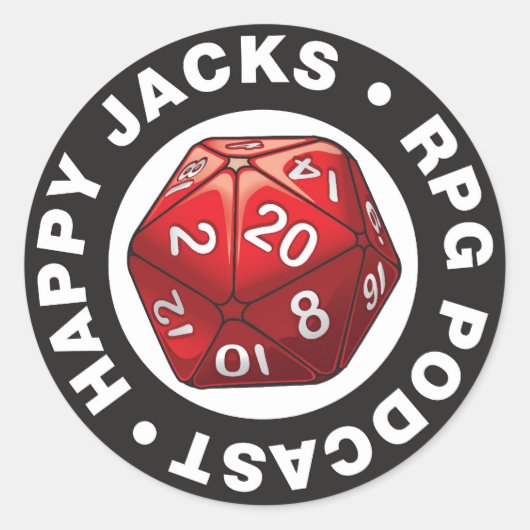 Happy Jacks d20ロゴシール ラウンドシール (正面)