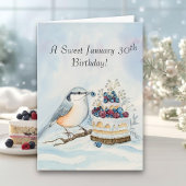 Happy January 30th Birthday Nuthatch Bird カード
