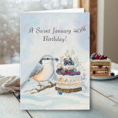 Happy January 40th Birthday Nuthatch Bird カード