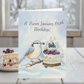 Happy January 60th Birthday Nuthatch Bird カード