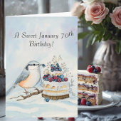 Happy January 70th Birthday Nuthatch Bird カード