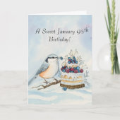 Happy January 95th Birthday Nuthatch Bird カード (正面)