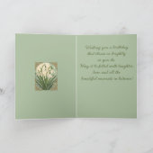 Happy January Birthday Galanthus Flowers Art Nouve カード (内部)