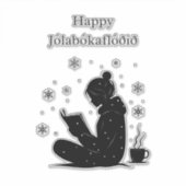 Happy Jolabokaflod – Icelandic Book Flood Gift シール (正面)