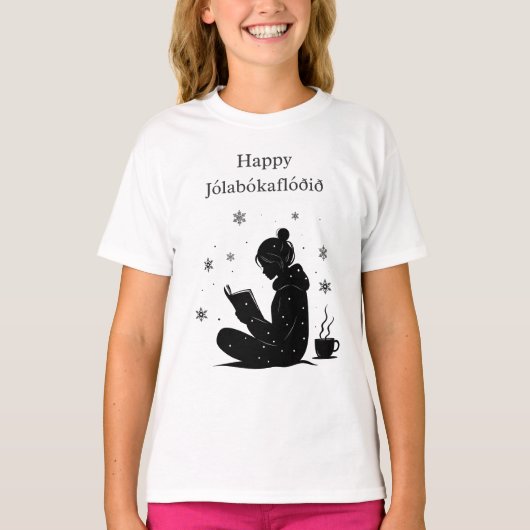 Happy Jolabokaflod – Icelandic Book Flood Gift Tシャツ (正面)
