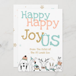 Happy JoyoUsアニメ動物のクリスマス 招待状