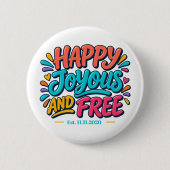 Happy Joyous and Free - クリーン回復日 缶バッジ (正面)