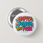 Happy Joyous and Free - クリーン回復日 缶バッジ (正面&裏面)