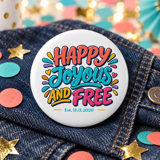 Happy Joyous and Free - クリーン回復日 缶バッジ