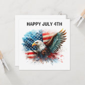 Happy July 4th Eagle カード (正面/裏面インサイチュ)