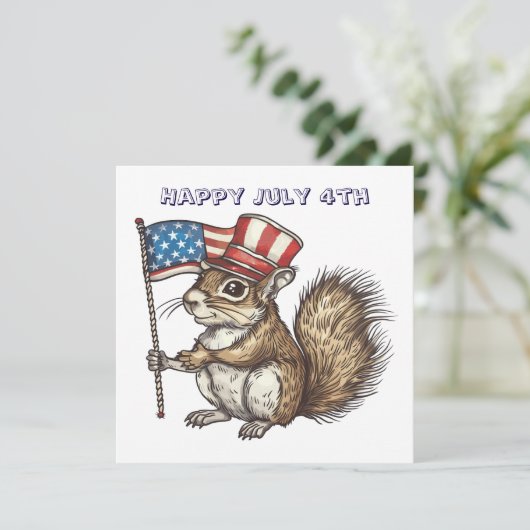 Happy July 4th squirrel 招待状 (スタンド正面)