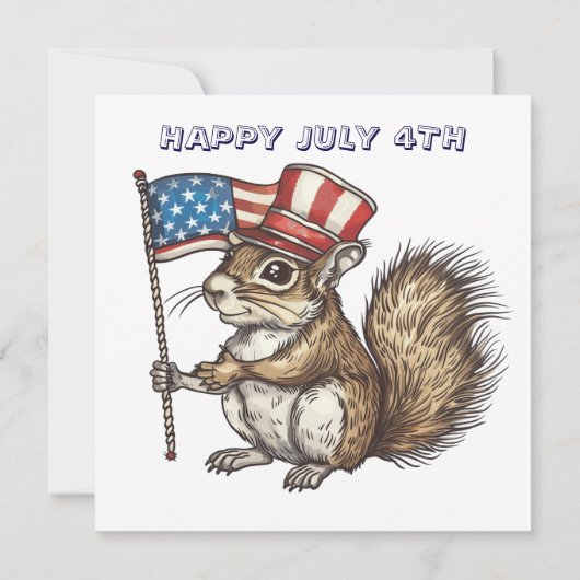 Happy July 4th squirrel 招待状 (裏面)