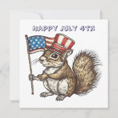 Happy July 4th squirrel 招待状 (正面)