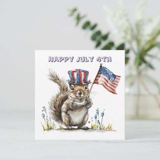Happy July 4th squirrel 招待状 (スタンド正面)