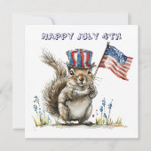 Happy July 4th squirrel 招待状 (正面)