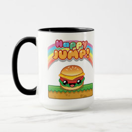 Happy Jump Burger Title Style マグカップ