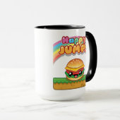 Happy Jump Burger Title Style マグカップ (正面右)